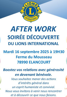 Soirée découverte du Lions Club d'Élancourt